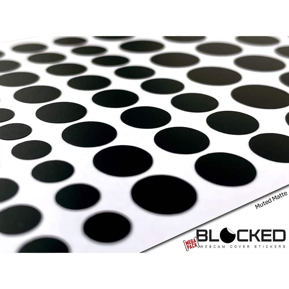 RTMB - Stackable Vinyl Webcam Covers, Restickable – Black 95-Pack