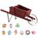 Alt View 2. Costway - Wooden Wagon Planter Decorative Indoor/Outdoor Rustic Flower Cart with Wheel - Red.