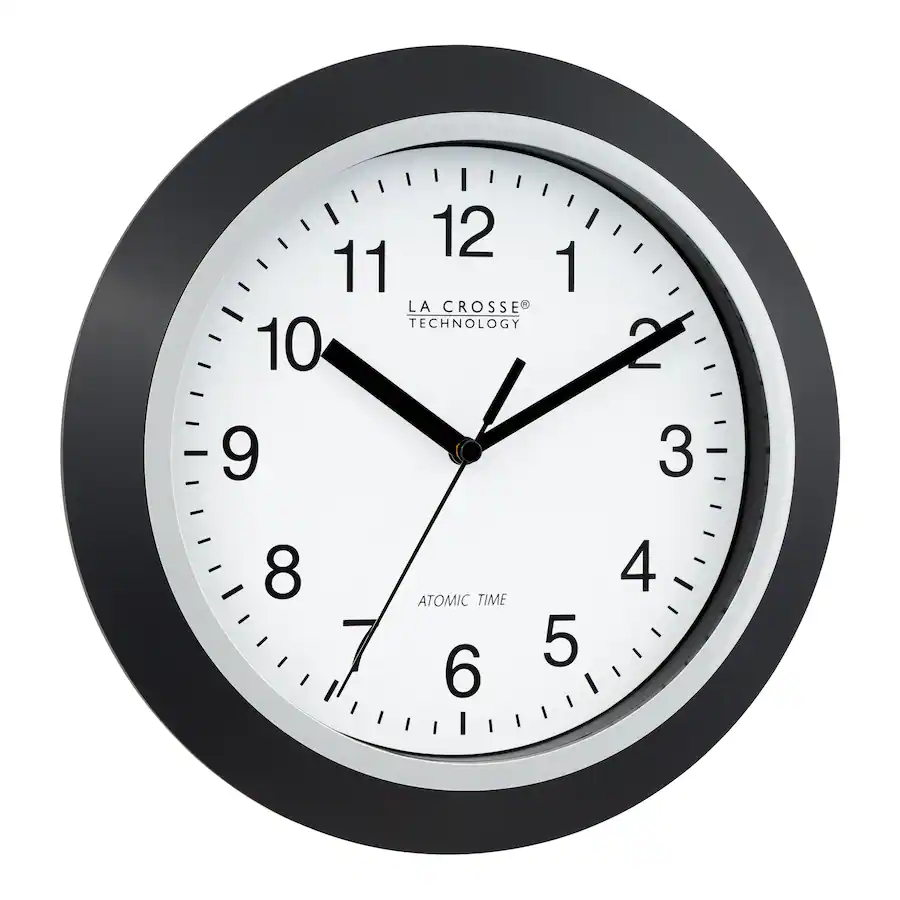 La Crosse Technology 10 Inch Classic Black Atomic Analog Wall Clock ...
