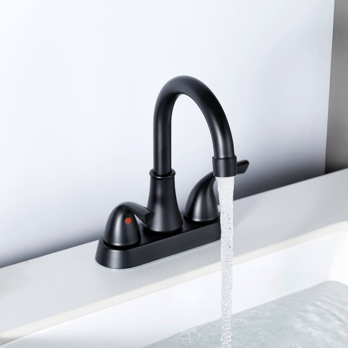 Angle. Bothwa Home - Bothwa home  Bathroom Faucet For bathroom Sink  With Two Handles - Matte Black.