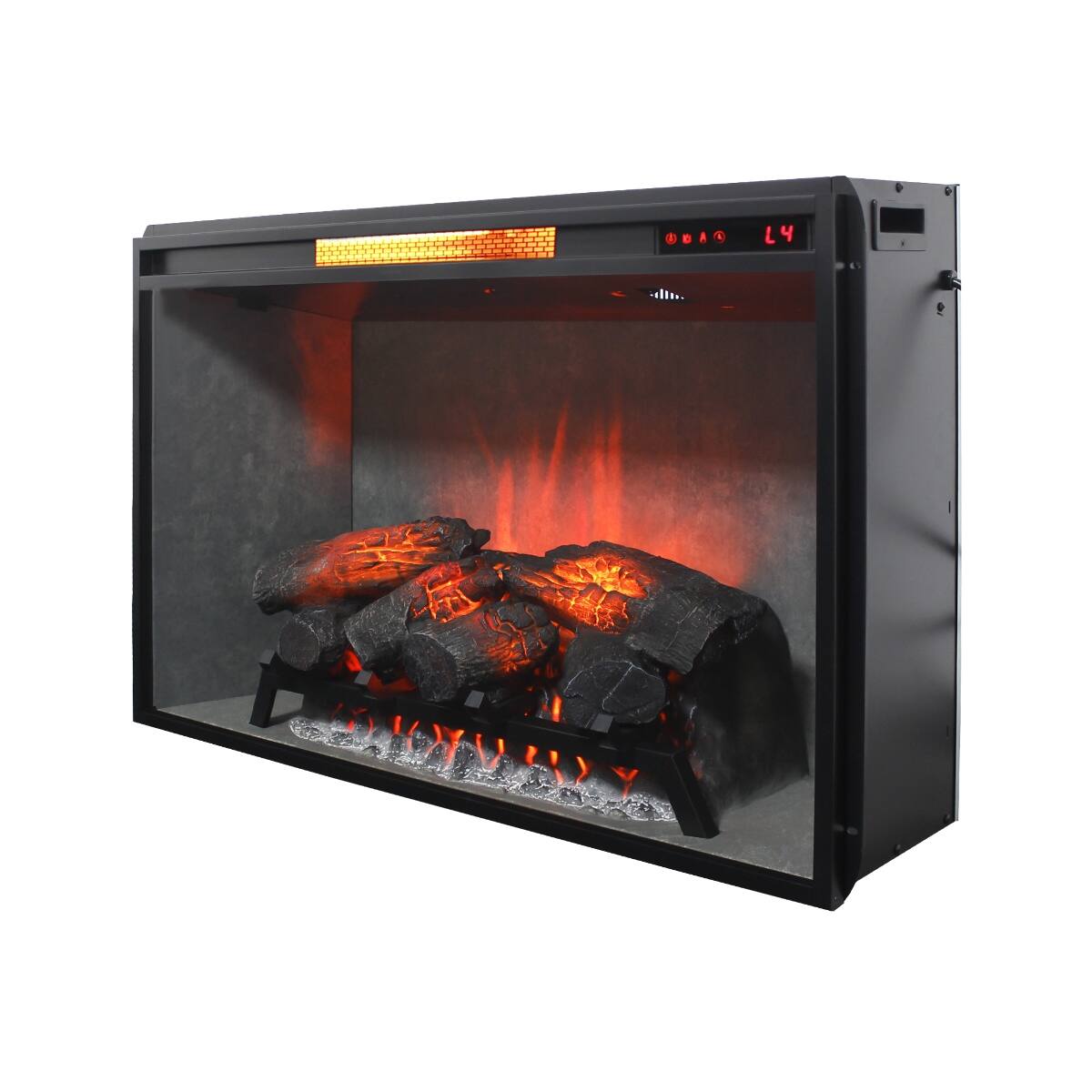 Loheer 33 inch electric fireplace insert, Infrared Heater with 4 ...