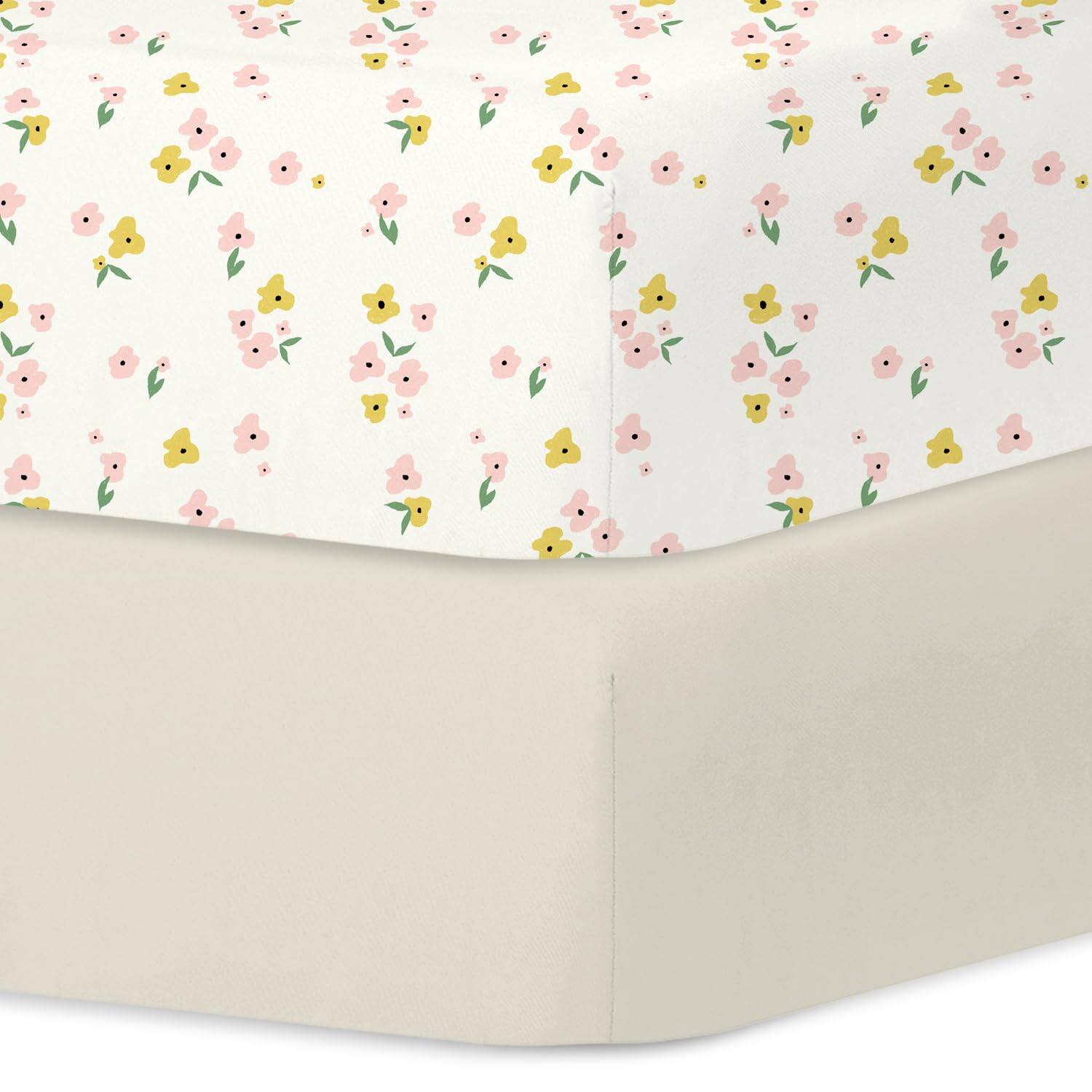 Yellow Petal Crib Sheets