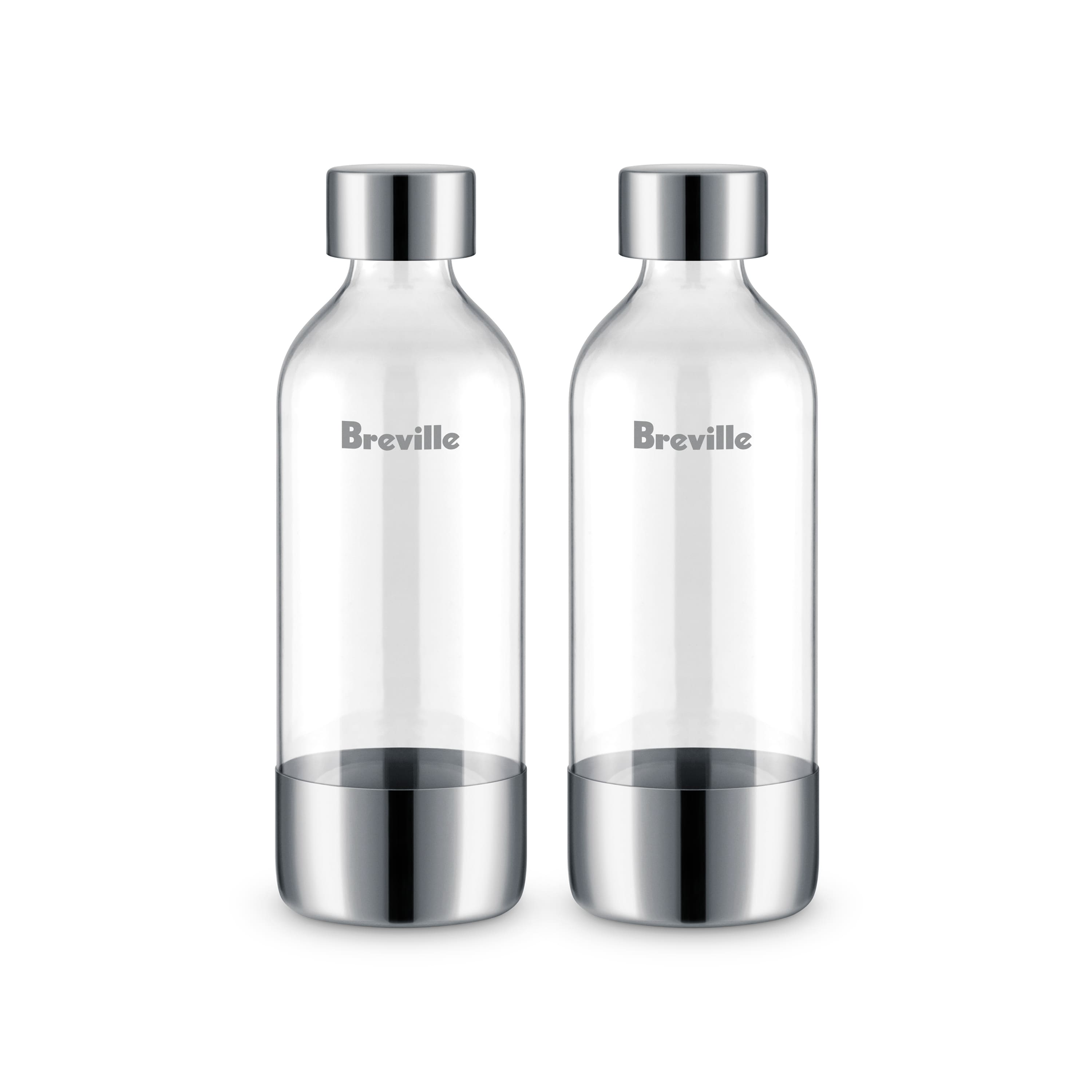 Breville - the InFizz Bottles 1L - 2 Pack - Clear - Front_Zoom