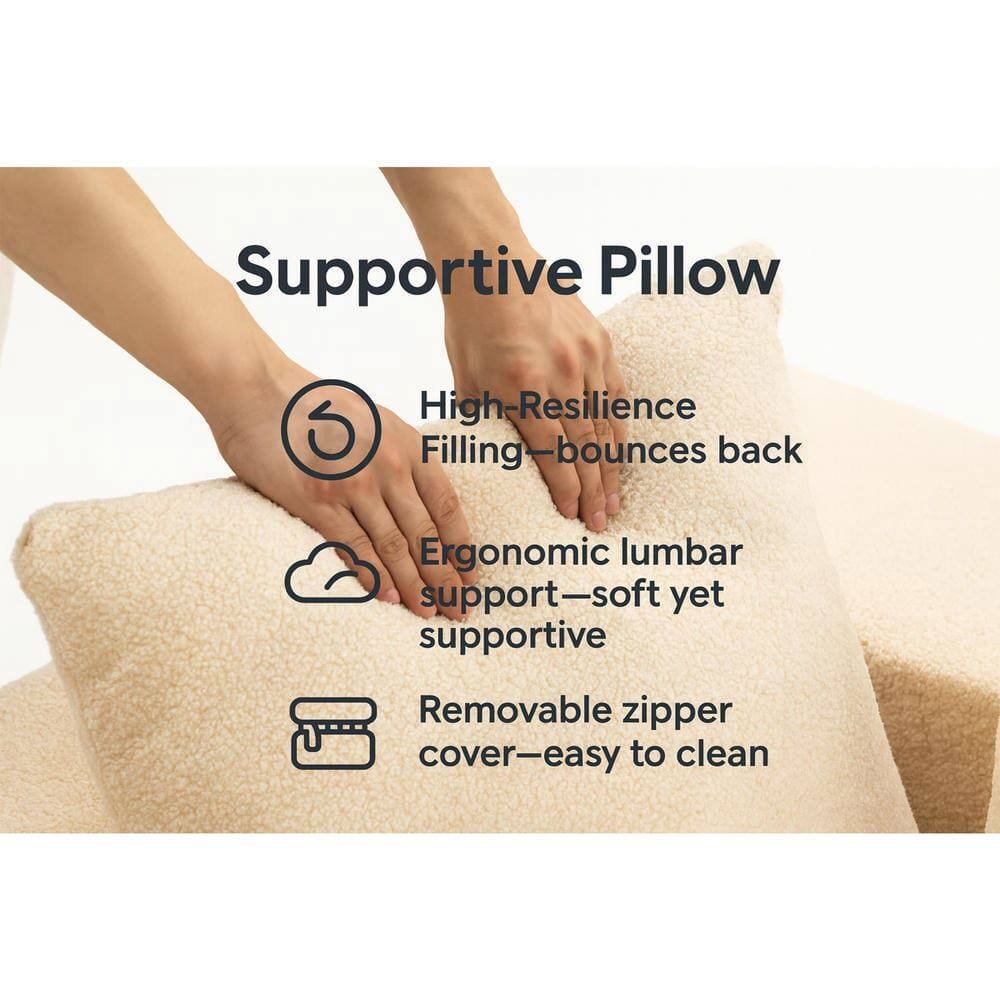 Supportive Pillow

- High-Resilience Filling—bounces back
- Ergonomic lumbar support—soft yet supportive
- Removable zipper cover—easy to clean