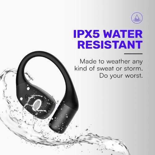 IPX5 WATER RESISTANT  
Made to weather any kind of sweat or storm.  
Do your worst.