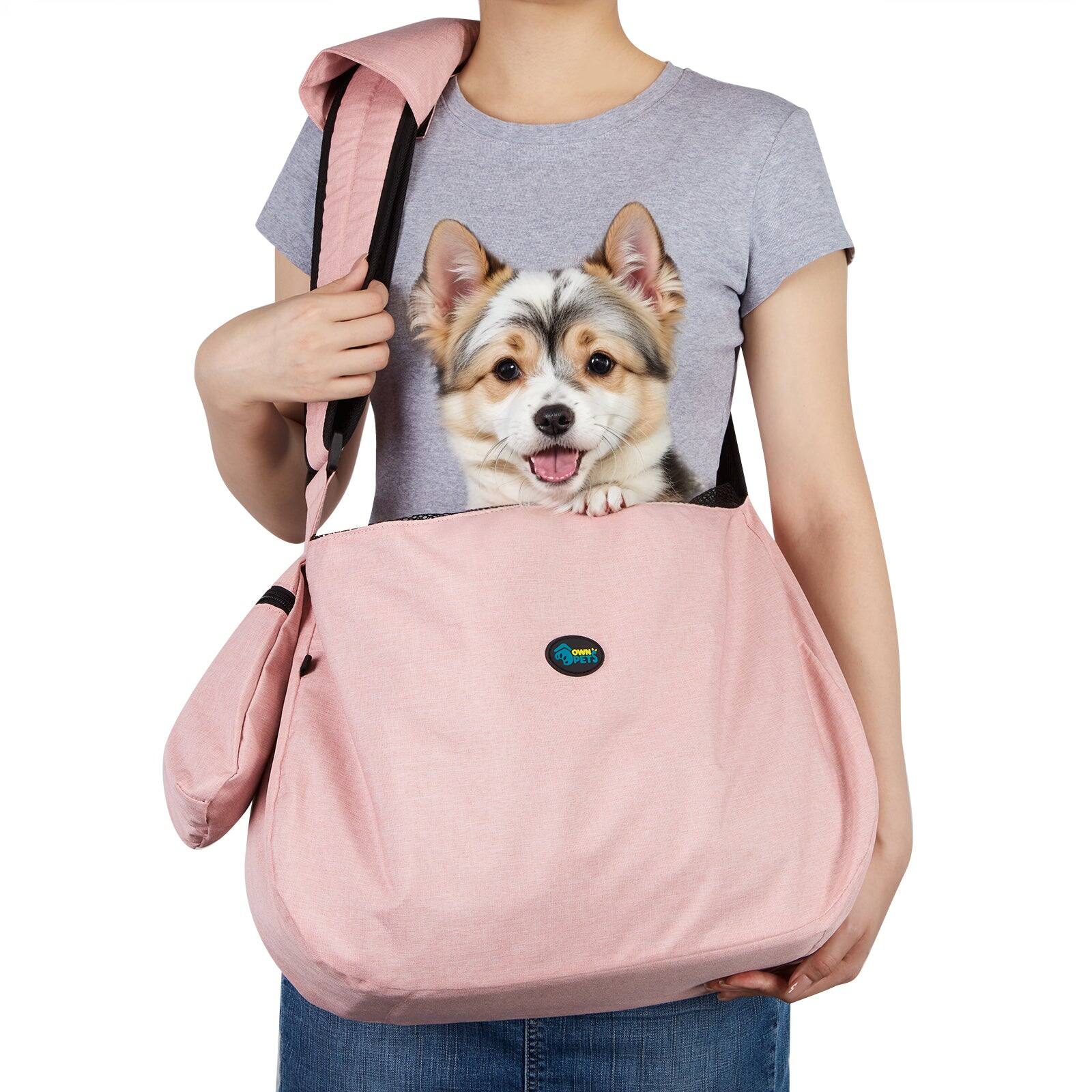 Front. Ownpets - Pet Sling Carrier Hands-Free Bag Adjustable Strap.