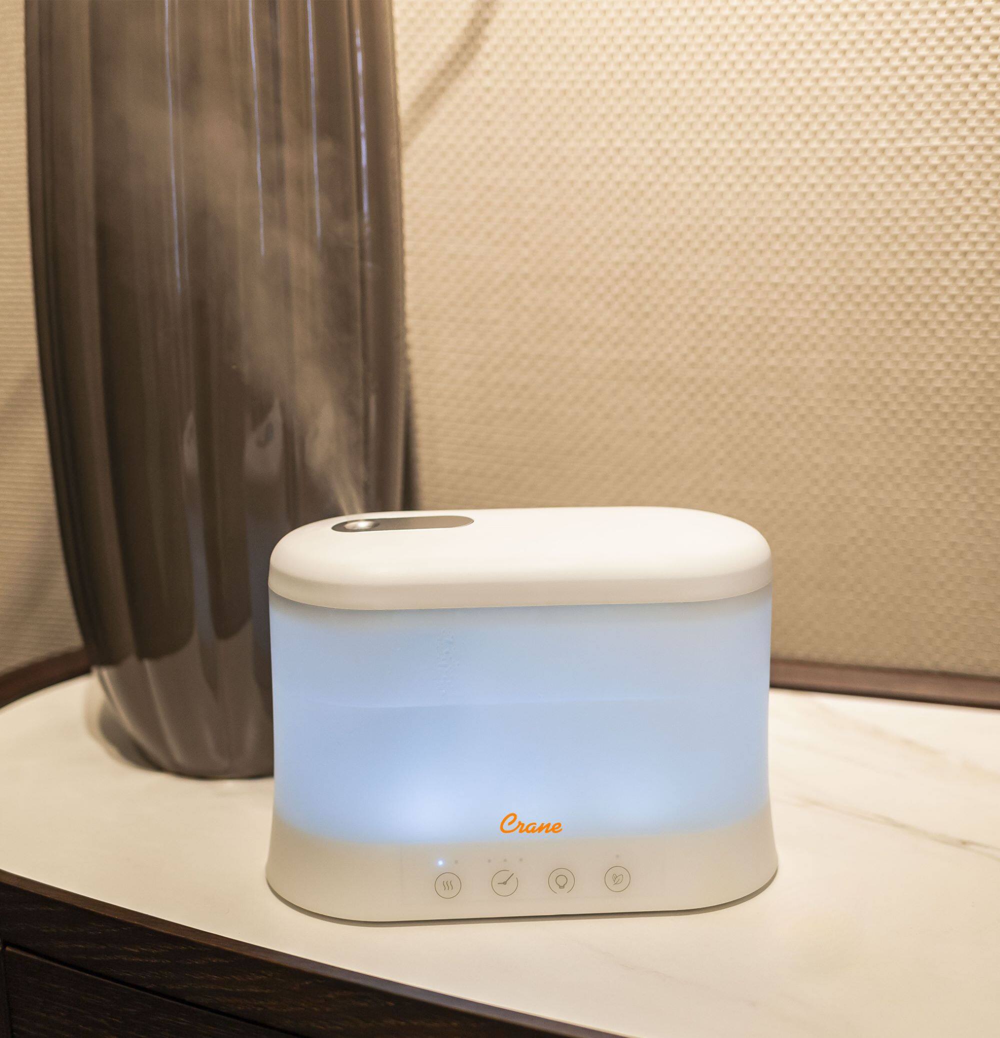 Alt View 5. CRANE - Crane 0.5 Gallon Top Fill Cool Mist Humidifier & Essential Oil Diffuser.