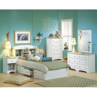 Angle. Hivvago - Hivvago Twin Size Mates Platform Bed with 2 Storage Drawers - White.