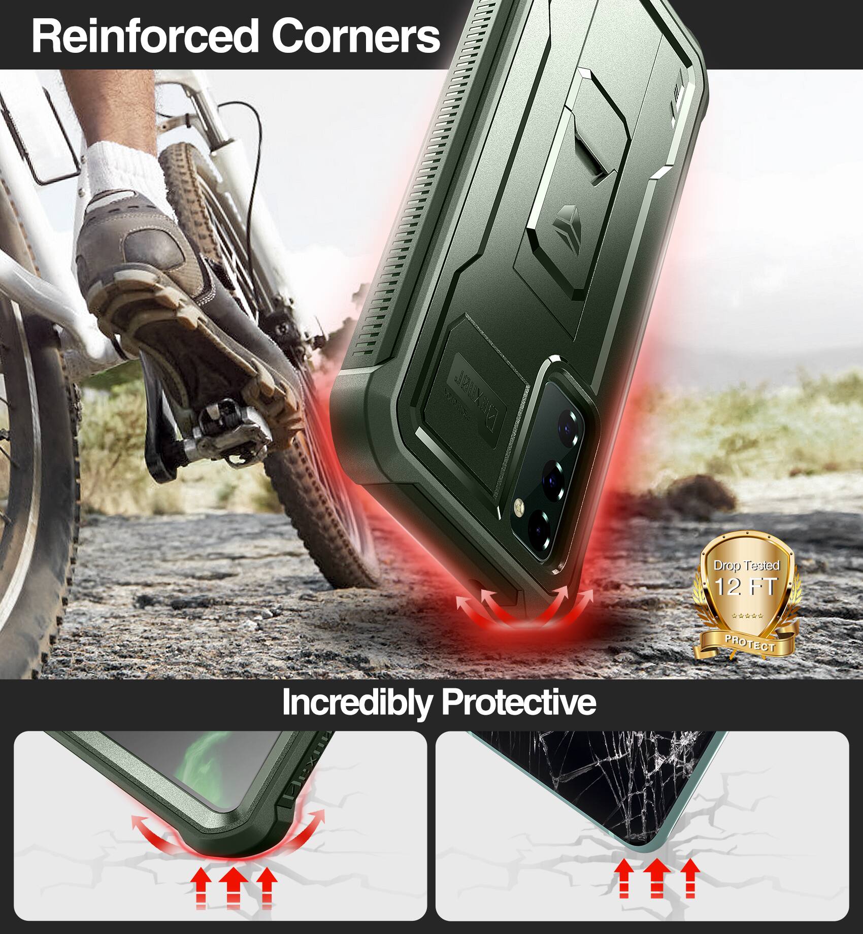 Reinforced Corners  
Drop Tested 12 FT  
Incredibly Protective