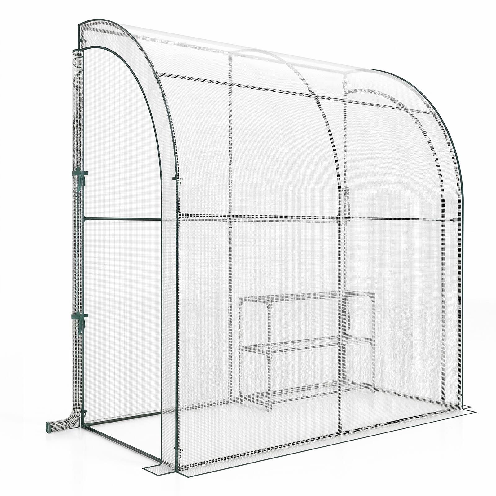 Alt View 8. Costway - Costway 7' x 3.5' x 7' Lean-tohouse Portable Wall House with PE Cover and Shelf 78".