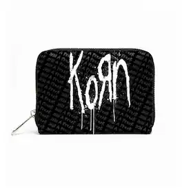 PopMarket - Korn - Rocksax - Korn - Freak Logo - Bi-Fold Zipped Wallet/Purse (Black) - Multicolor