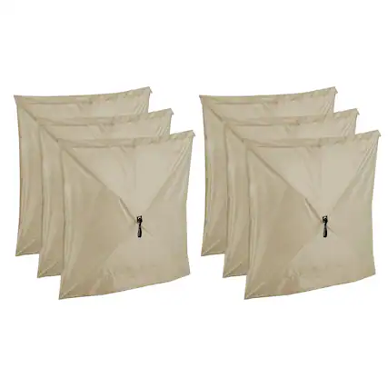 Front. Clam - Clam Quick Set Screen Hub Tan Fabric Wind & Sun Panels Accessory Only (6 Pack) - Tan.