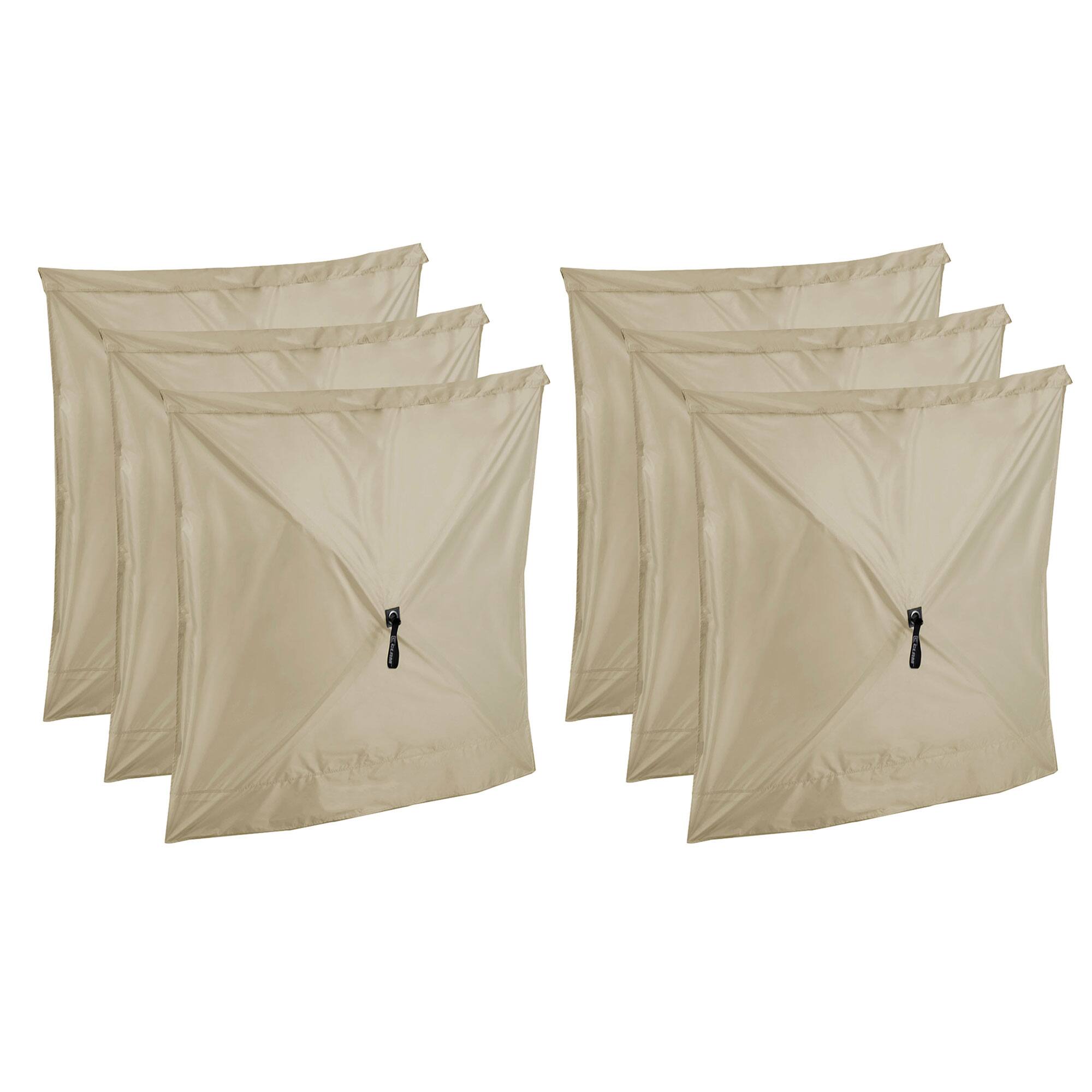 Front. Clam - Clam Quick Set Screen Hub Tan Fabric Wind & Sun Panels Accessory Only (6 Pack) - Tan.