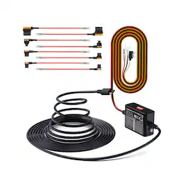 Vantrue - 3-Lead Acc 14.8ft Hardwire Kit for Dash Cam, 5 Low Voltage Protection Options for Parking Mode, 12V-24V to 5V
