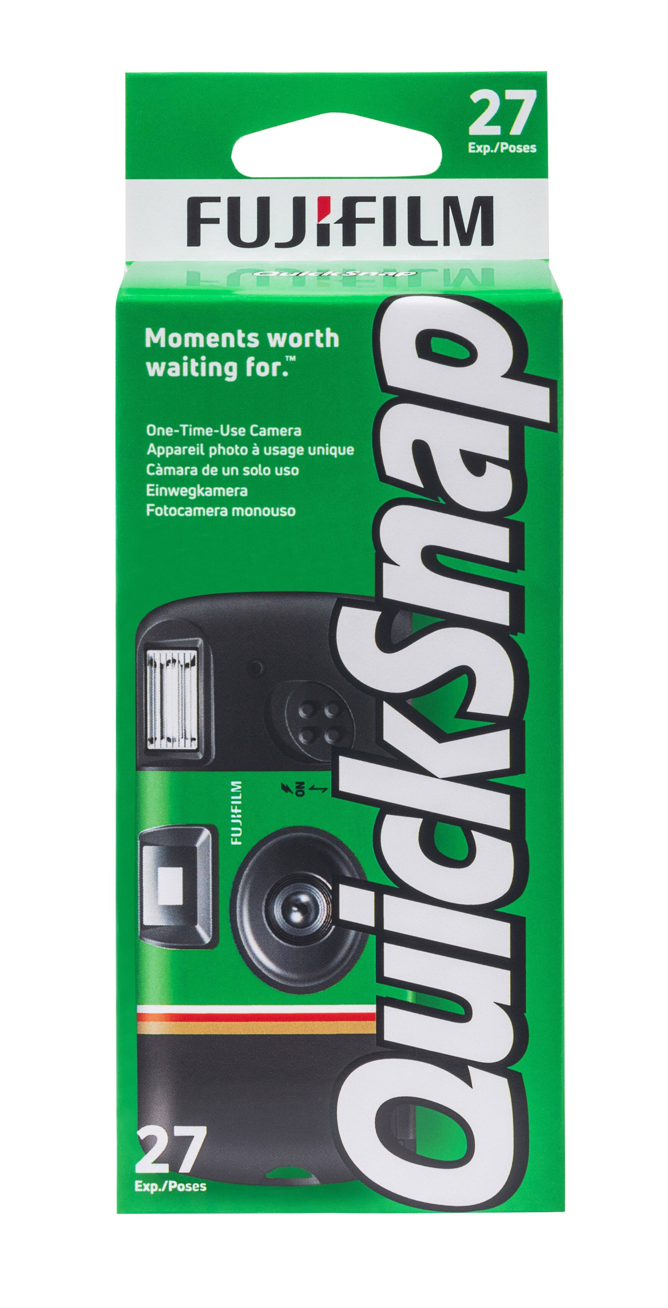 "27 Exp./Poses FUJIFILM LOTTIA FIA Moments worth waiting for." One-Time-Use Camera Appareil photo usage unique Einwegkamera Fotocamera monouso Exp./Poses 27 FUJIFILM QuickSnap