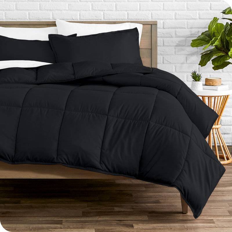 Hivvago - Twin/Twin XL Super Soft Lightweight Down Alternative Comforter Set - Black