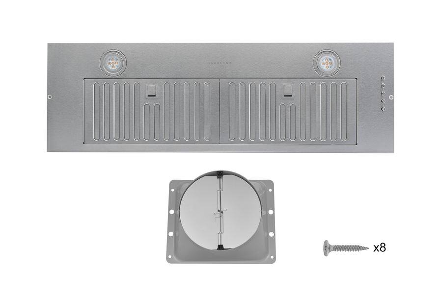 Alt View 4. Hauslane - Hauslane IN-R100 36-in Insert Convertible Range Hood (11.25 in. Deep) with Stainless Steel Filter - Silver.