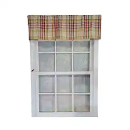RLF Home - 100% Polyester Syon Park Tailored Unlined Windows Rod Pocket Valance 51" x 12" - Amber