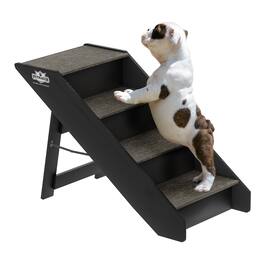 PetMaker - Pet Stairs Home and Vehicle Nonslip Carpeted Dog Steps with 4-Step Design For Puppies, Kittens, and Other Small Pets - Gray