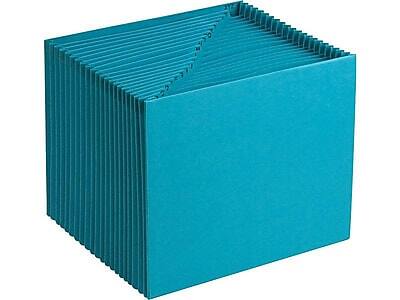Front. Smead -  Expanding File, A-Z Index, Letter Size, 21-Pocket, Teal  - Teal.