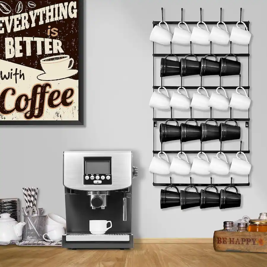 Sorbus Mug Rack for Wall Small Rustic Coffee Mug Holder Wall Mount with ...