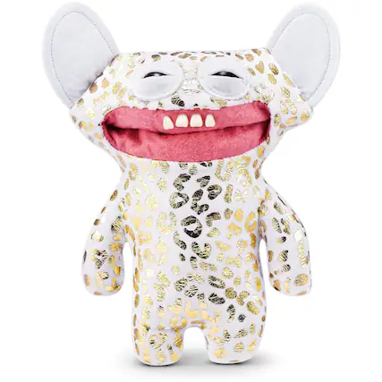 Front. Fuggler - Fuggler Gold Fuggs by ZURU Funny Ugly Monster, Plush, Collectible, Toy (Grin Grin - Leopard Fleece with Gold foil Print) - Assorted Pre-Pack.