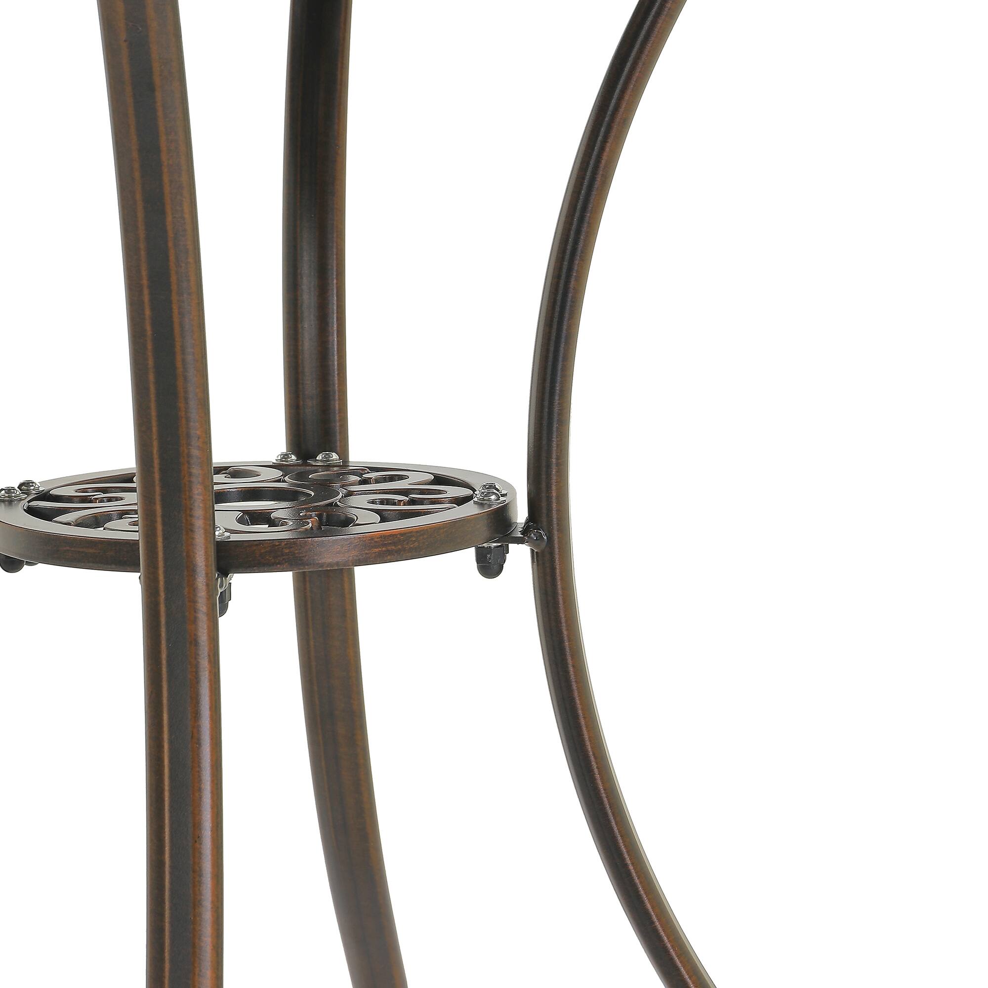 Alt View 7. Mondawe - Round Patio Table with Umbrella Hole - Bronze.