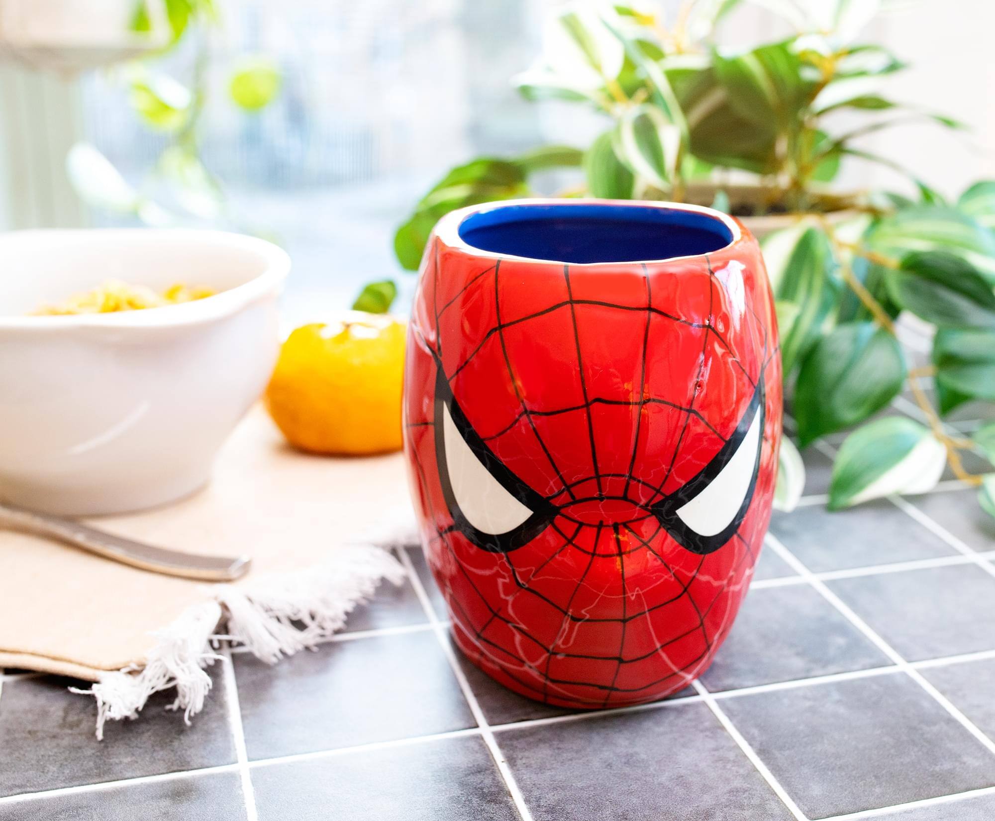 Alt View 2. Marvel - Marvel Comics Spider-Man Mask 3D Sculpted Ceramic Mug | Holds 20 Ounces - Red.