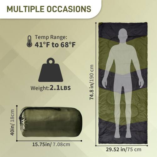 MULTIPLE OCCASIONS  
Temp Range: 41°F to 68°F  
Weight: 2.1 LBS  
40in/101.6cm  
15.75in/7.08cm  
74.8in/190cm  
29.52in/75cm