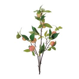 BreeBe - Peach Fruit Foliage Branch (Set of 6) - Pink, Green