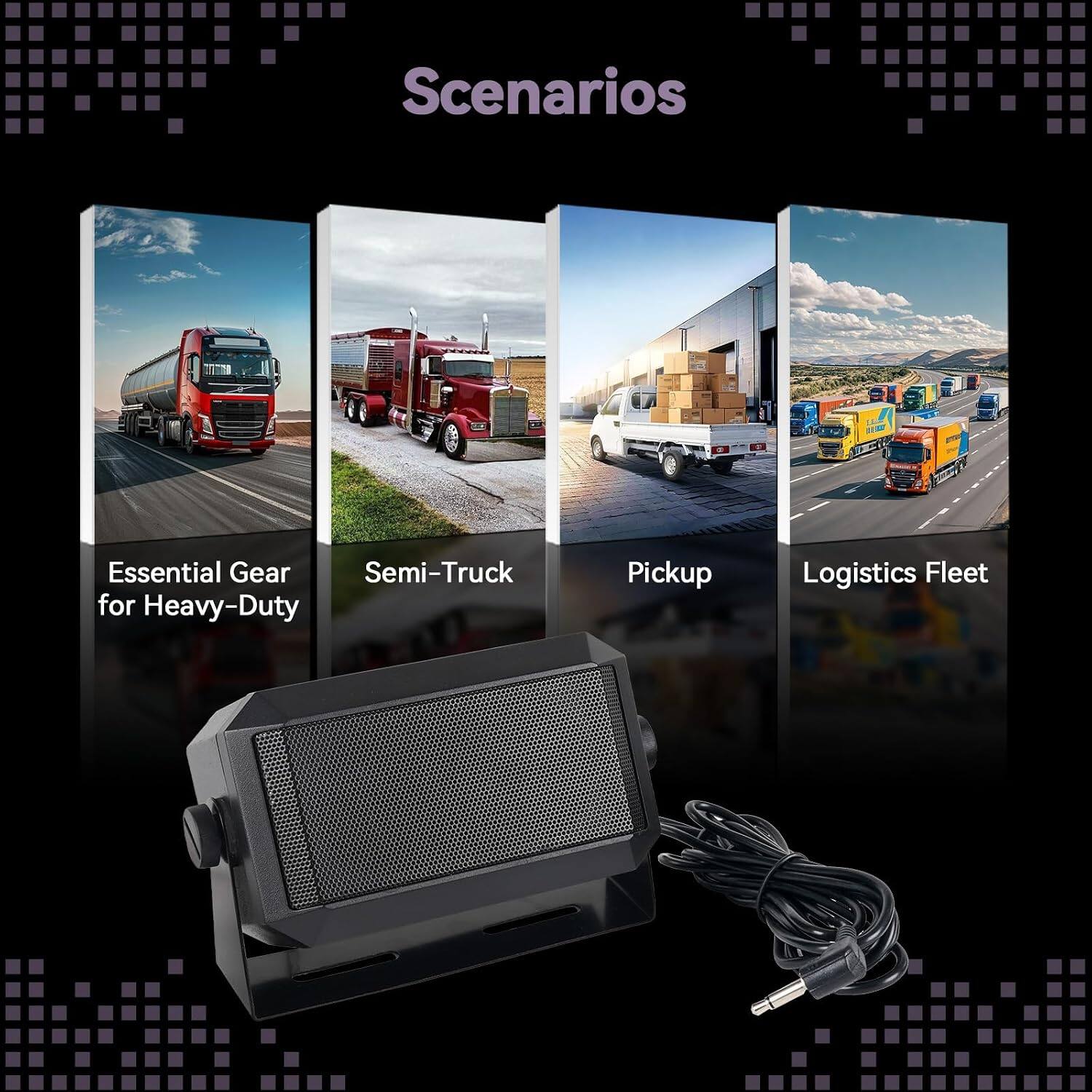 Scenarios

Essential Gear for Heavy-Duty

Semi-Truck

Pickup

Logistics Fleet