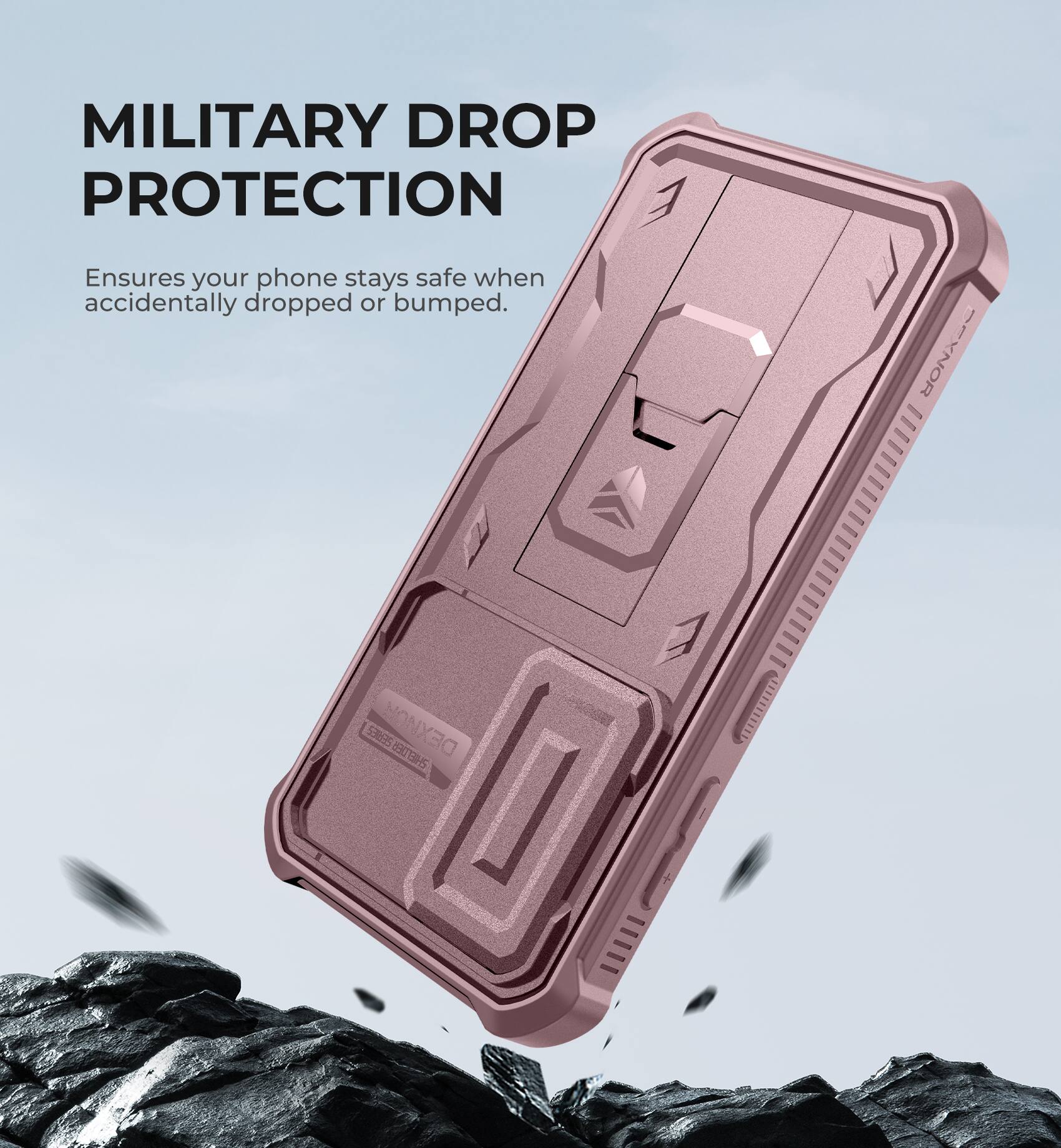 MILITARY DROP PROTECTION Ensures your phone stays safe when accidentally dropped or bumped. DEXNOR 5395 BETTERS