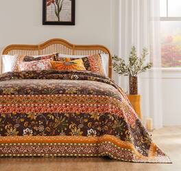 BreeBe - Audrey Bedspread Set - 3 Piece Queen - Chocolate