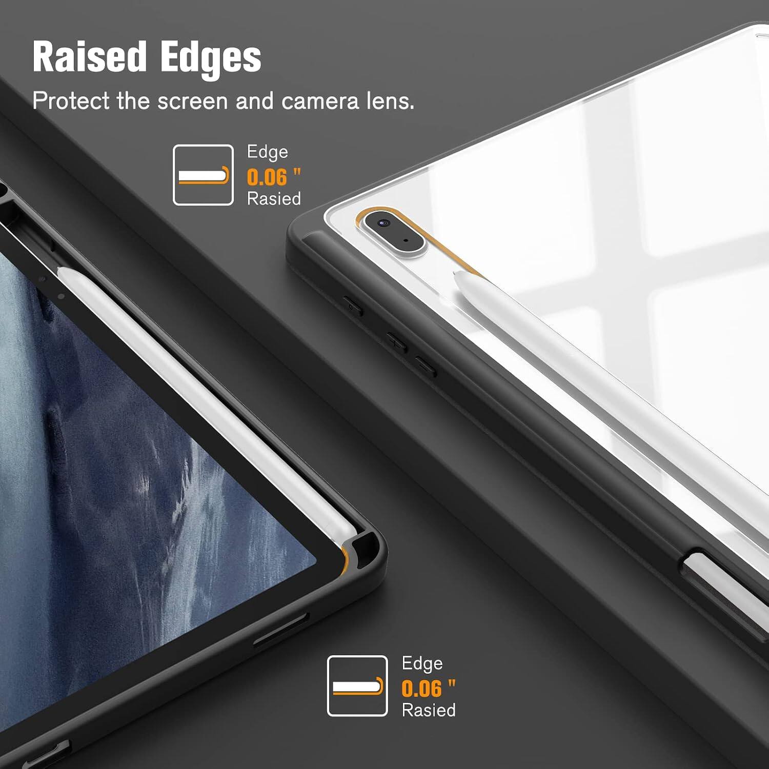 Raised Edges Protect the screen and camera lens.
Edge 0.06" Raised
Edge 0.06" Raised