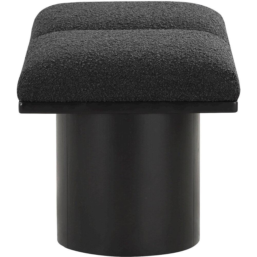Left. Meridian Furniture - Pavilion Black Boucle Fabric Bench - Black Boucle Fabric.
