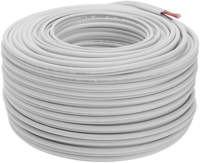 Angle. Cables Direct Online - 250ft RG59/U Siamese CCTV Cable 20AWG Coax + 18/2 Power, 95% Shielded Bulk Wire for Security Cameras - White.