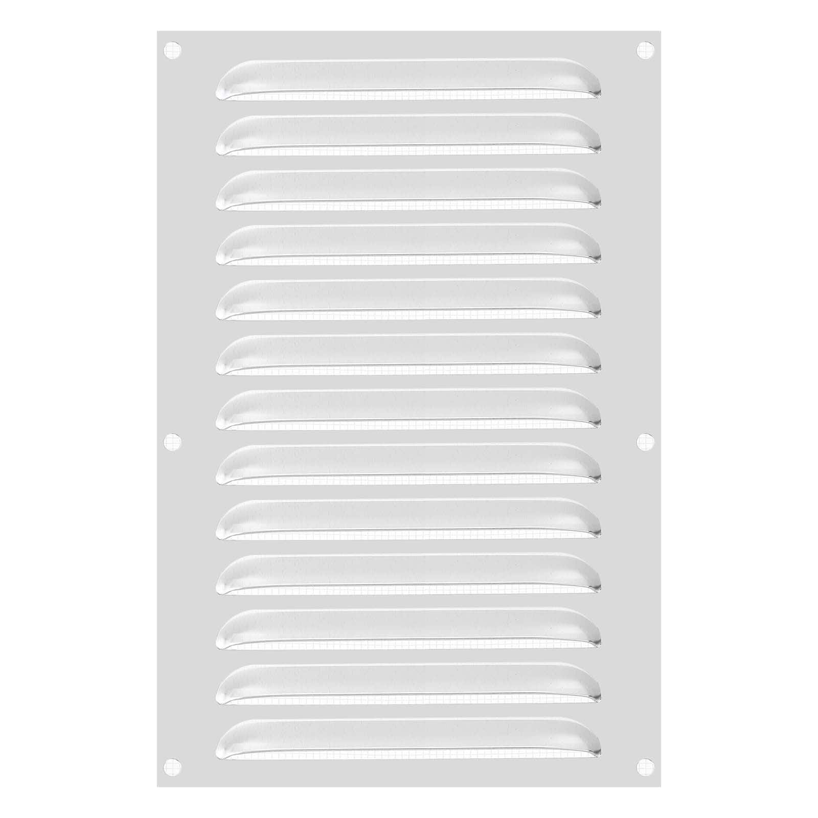 Unique Bargains - 12"x8" Aluminum Vent Cover, Screen Air Grille Ventilation Cover HVAC Louvered Grill Built-in Mesh for Home - Silver