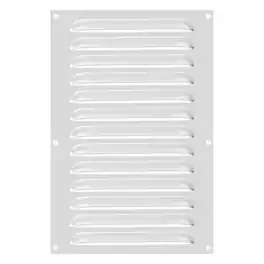 Unique Bargains - 12"x8" Aluminum Vent Cover, Screen Air Grille Ventilation Cover HVAC Louvered Grill Built-in Mesh for Home - Silver