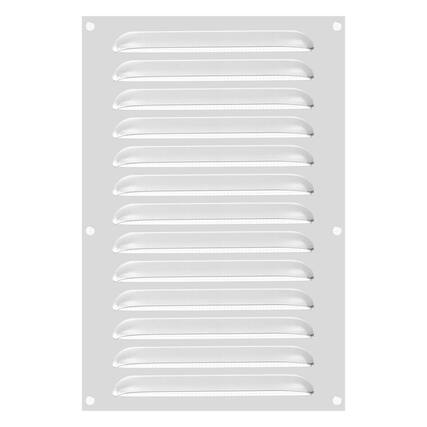 Front. Unique Bargains - 12"x8" Aluminum Vent Cover, Screen Air Grille Ventilation Cover HVAC Louvered Grill Built-in Mesh for Home - Silver.