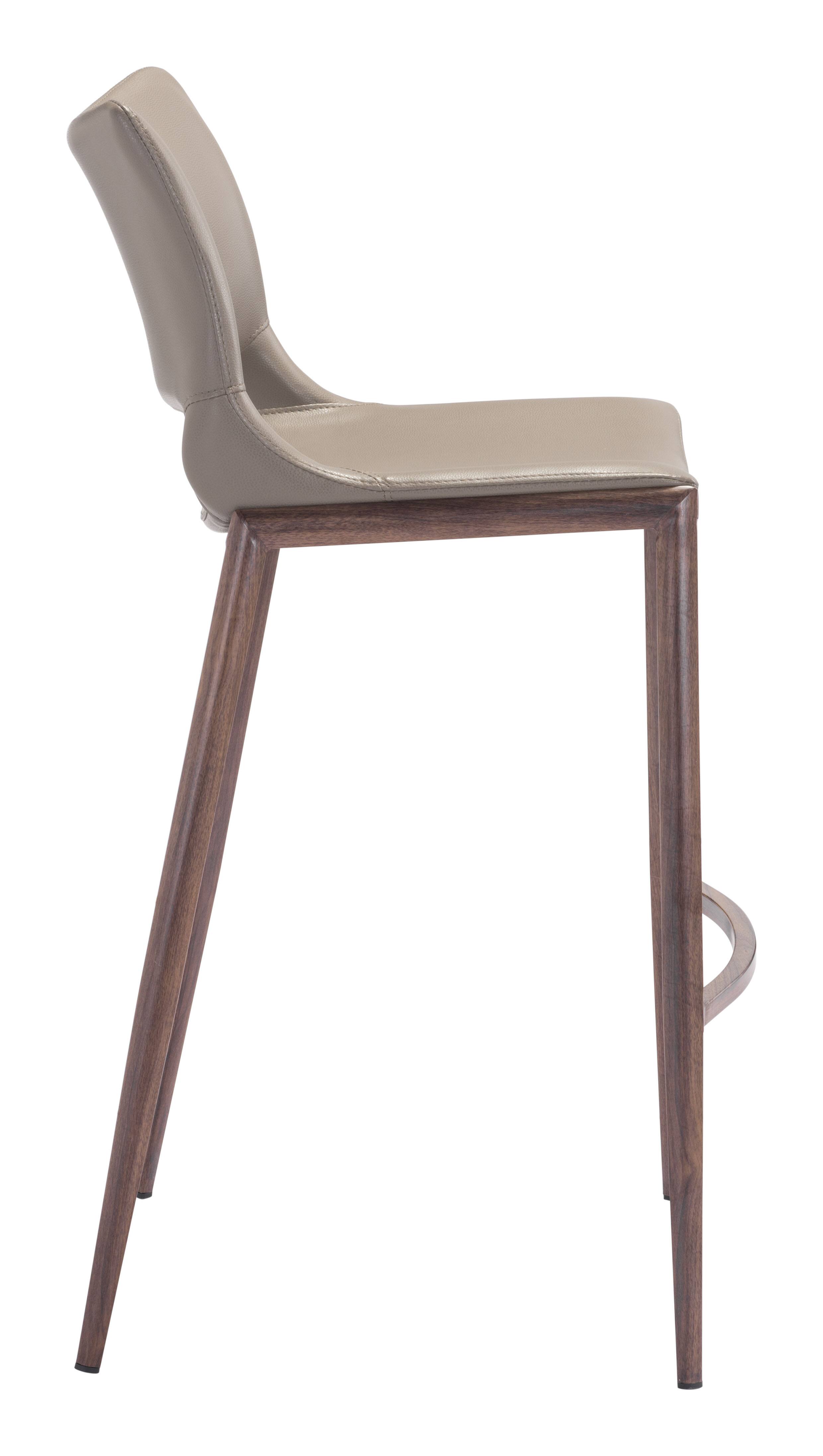 Back. Hivvago - Ace Barstool (Set of 2) Brown & Walnut - Brown & Walnut.