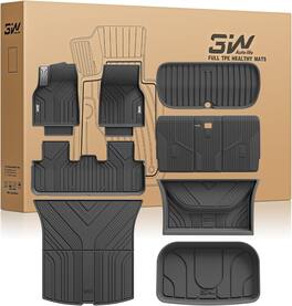 3W - Custom Fit Floor Mats for 2025-2026 Tesla New Model Y, Upgraded Metal Pedal TPE automotive floor mats - Black