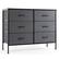 Front. Bestier - 6 Drawer 38.2 in.W Fabric Storage Tower Dresser Wooden Top for Kid Room, Closet, Entryway, Nursery - Gray.
