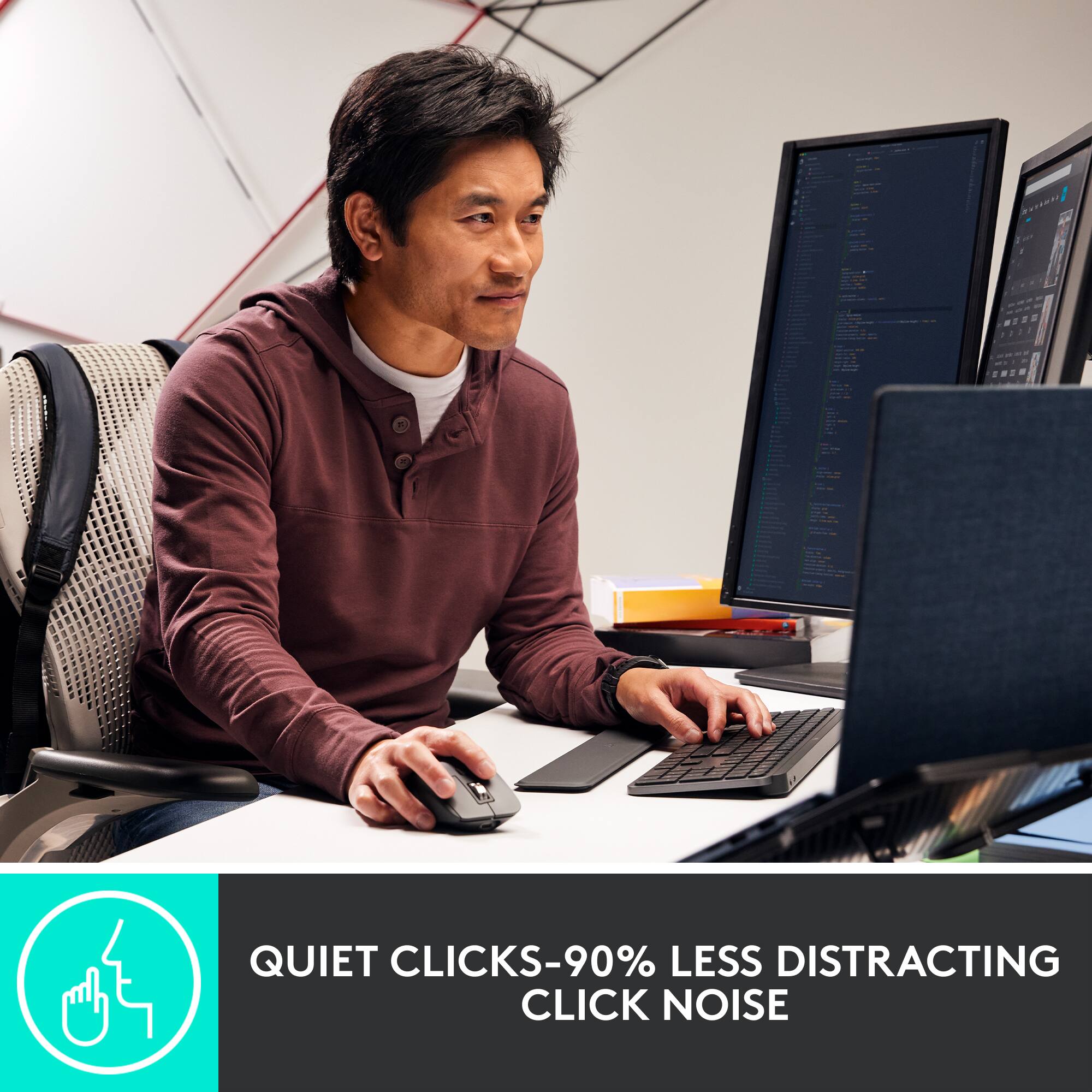 QUIET CLICKS - 90% LESS DISTRACTING CLICK NOISE