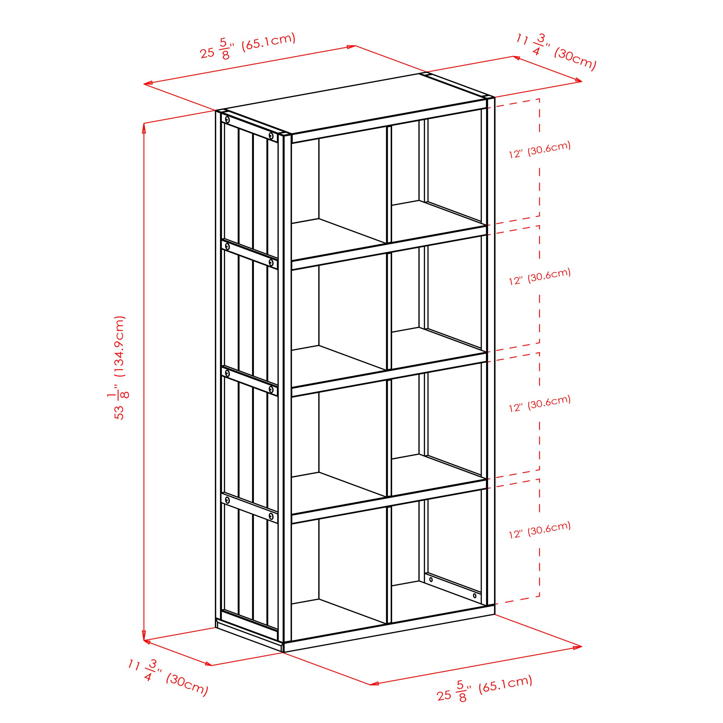 25" (65.1cm) x 11 3/4" (30cm) x 53 1/8" (134.9cm)  
12" (30.6cm) x 12" (30.6cm) x 12" (30.6cm)