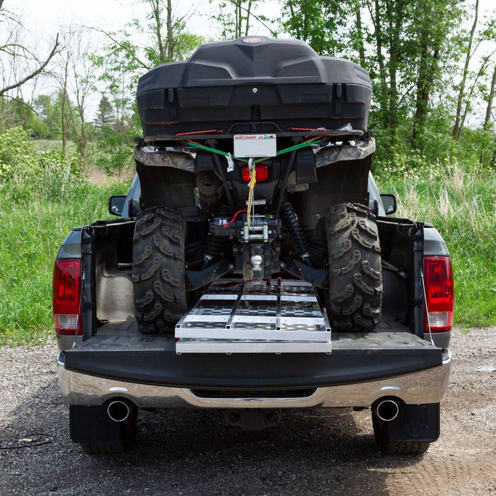 Alt View 3. Black Widow - Black Widow 94" x 50" Aluminum Folding ATV Ramp, 1500 Lb Truck Loading Ramp.