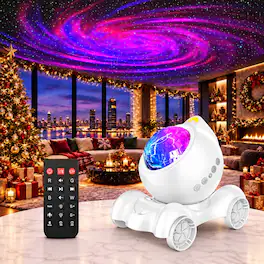 Rossetta - Galaxy Projector with Bluetooth Speaker 360° Aurora Light Remote Control and Timer for Bedroom - White - Available in various colors
