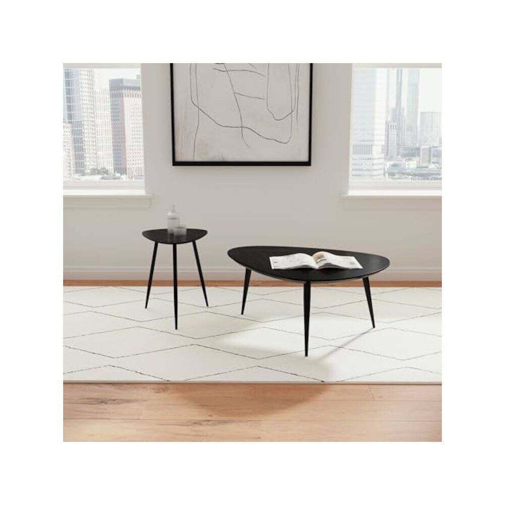 Alt View 1. Coaster Co. of America - Odessa 2-piece Triangular Coffee and End Table Set Black - Black.