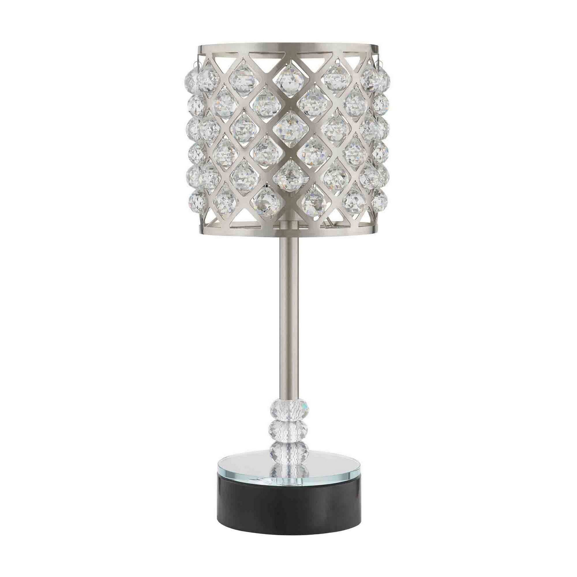 Manhattan Lane Dany 24 Inch Table Lamp with Crystal Drum Shade, Metal ...