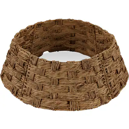 Front. Best Choice Products - Best Choice Products 42in Basket Woven Hyacinth Christmas Tree Collar, Tree Skirt Accessory w/ Cord Cut-Out - Chestnut - Chestnut – Basket Weave.