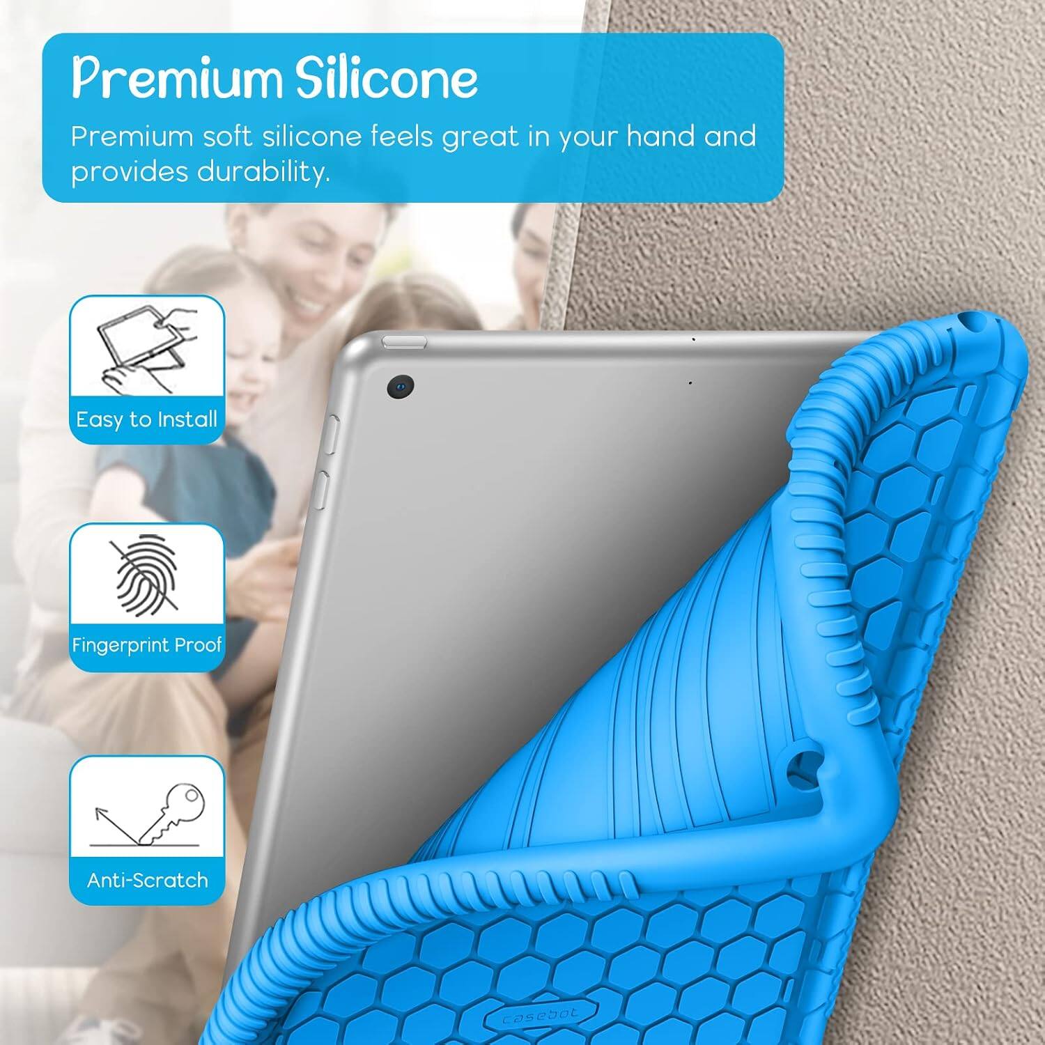 Premium Silicone  
Premium soft silicone feels great in your hand and provides durability.  

Easy to Install  
Fingerprint Proof  
Anti-Scratch
